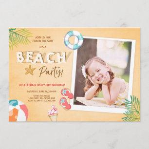 Invitación de Beach Party Beach Cumpleaños BBQ Sum