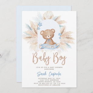 Invitación de Bear Baby Shower Boy