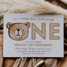 Invitación de Bearly One | Invitación al cumpleaño