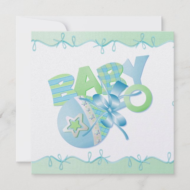 Invitación de bebé 5,25" x 5,25" (Anverso)