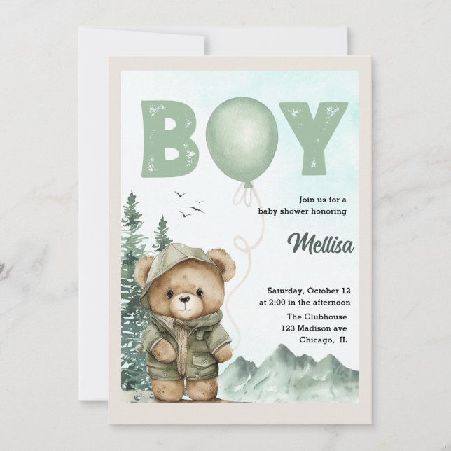Invitación de bebe a Baby Shower (Anverso)