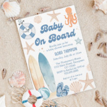Invitación de Bebé a bordo de Baby Shower Beach