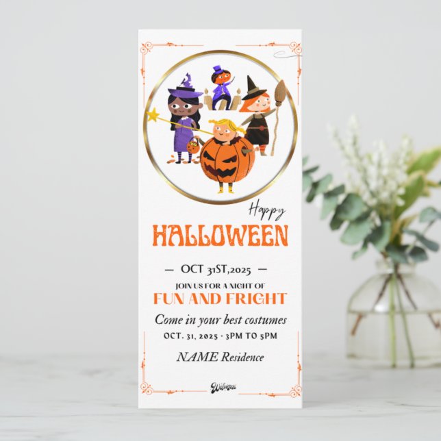 invitación de bebé a la calabaza de halloween (Anverso de pie)