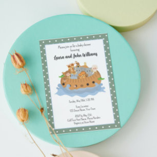 Invitación de bebé arca de Noas Cutas