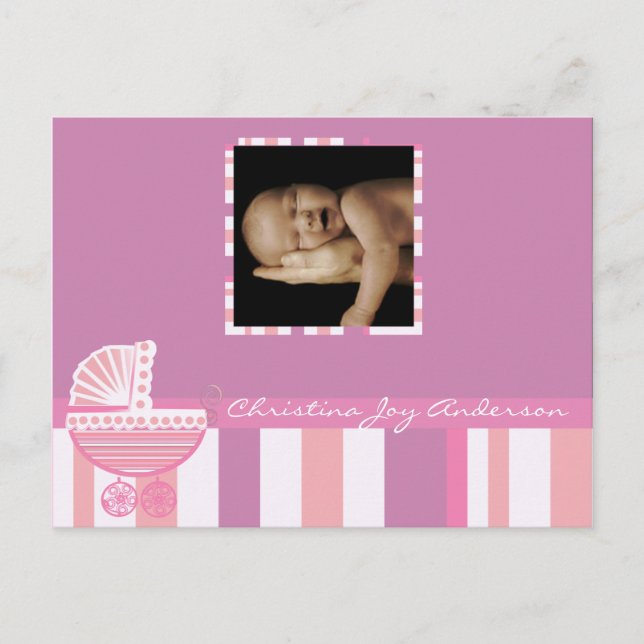 Invitación de bebé - Bebé rosa (Anverso)