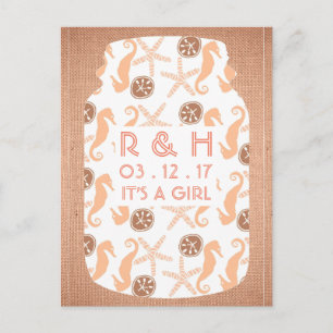 Invitación de Bebé Burlap Mason Jar