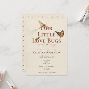 Invitación de bebé Cute Our Little Love Bugs