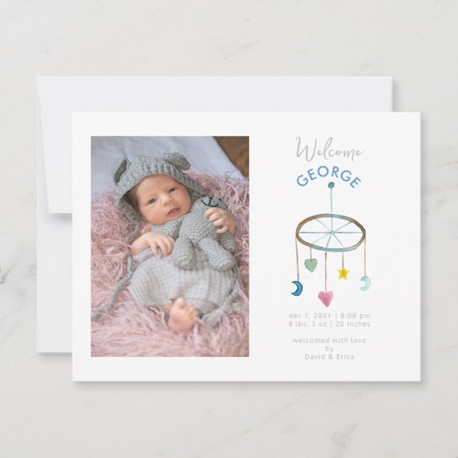 Invitación de bebé de bebé móvil (Anverso)