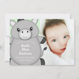 Invitación de bebé de burro