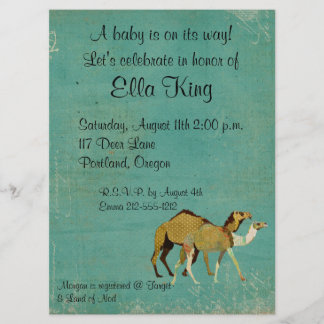 Invitación de bebé de camellos soñados