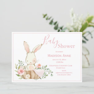 Invitación de bebé de conejo conejo conejo conejo