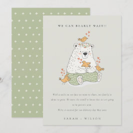 Invitación de bebé de espera de bebé de corazón ve