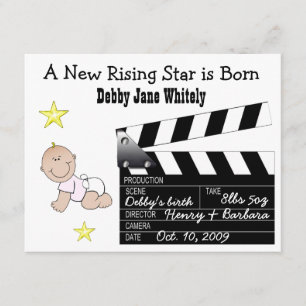 invitación de bebé de estrella de cine chica