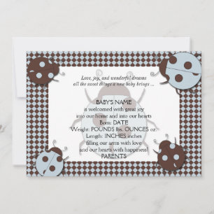 Invitación de bebé de galimatías azules y marrones