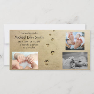 Invitación de bebé de huellas de playa