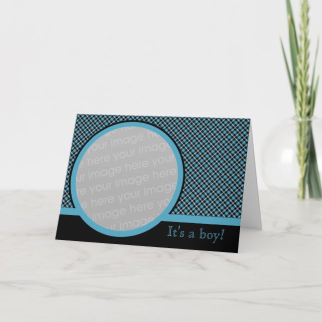 Invitación de bebé de la placa 2 (azul) (Anverso)