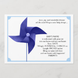 Invitación de bebé de la rueda azul del niño