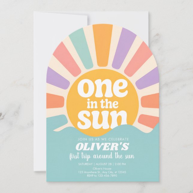 Invitación de bebé de ola de océano pastel (Anverso)