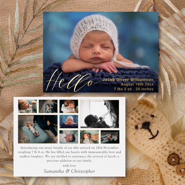 Invitación de bebé de oro de Collage de fotos simp (Subido por el creador)
