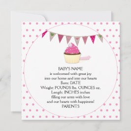 Invitación de bebé de pastel rosa