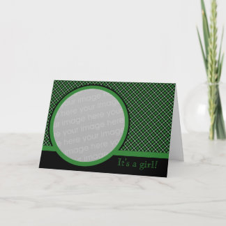 Invitación de bebé de Plaid 2 (verde)