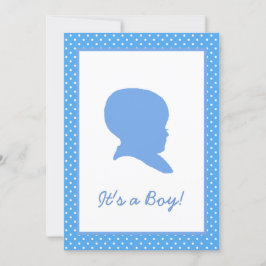 Invitación de bebé de Punto de Polka Azul Retro