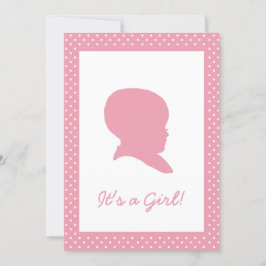 Invitación de bebé de Punto Rosa de Polka