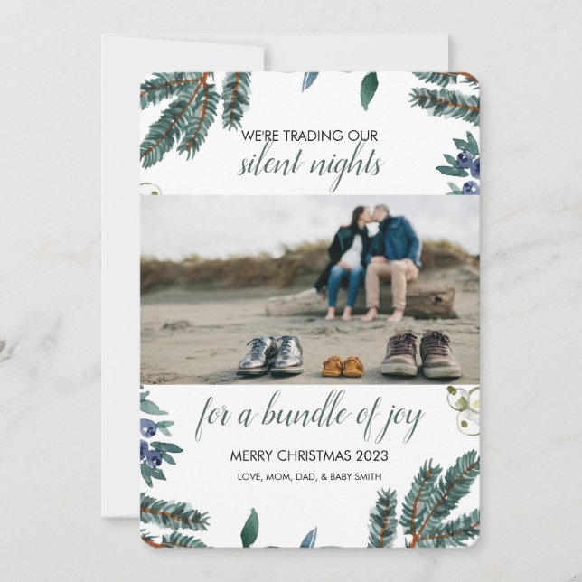 Invitación de bebé de vacaciones (Anverso)