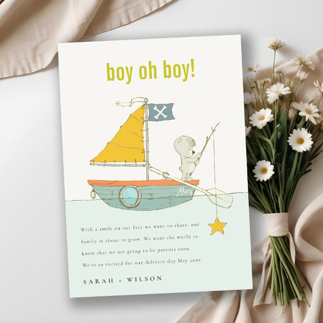 Invitación de bebé en barco de vela Estrella de Os (Subido por el creador)