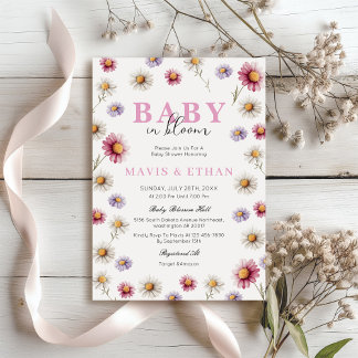 Invitación de bebé en flor, Baby Shower de flores 