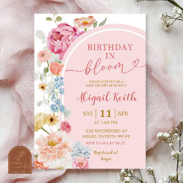 Invitación de bebé en flor de primavera floral col