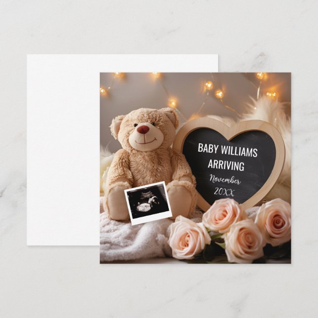 Invitación de bebé floral en los medios sociales (Anverso / Reverso)