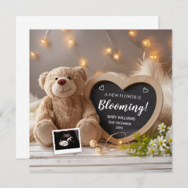 Invitación de bebé floral silvestre en los medios 