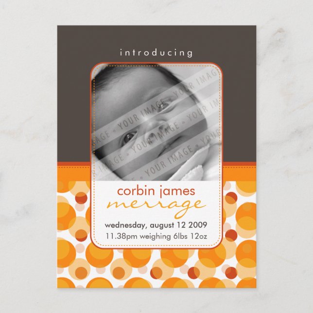 Invitación de bebé: hola bebé 5 (Anverso)