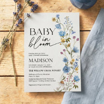 Invitación de bebé niño en flor | Shower de bebé