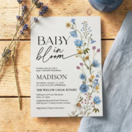 Invitación de bebé niño en flor | Shower de bebé