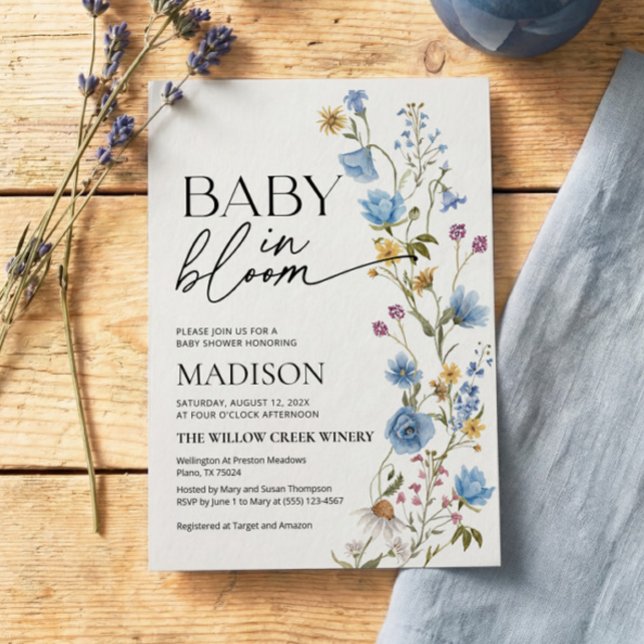 Invitación de bebé niño en flor | Shower de bebé (Subido por el creador)