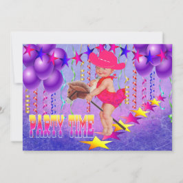 Invitación de bebé occidental en Fiesta de palo