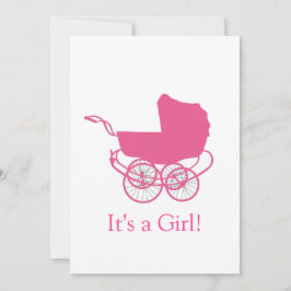Invitación de bebé rosa retro