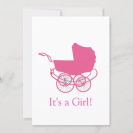 Invitación de bebé rosa retro