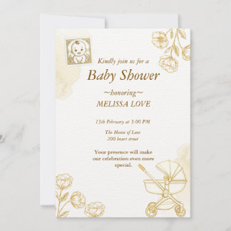 Invitación de bebé - Sello lindo