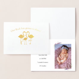 Invitación de bebé suave Flamingo Flock