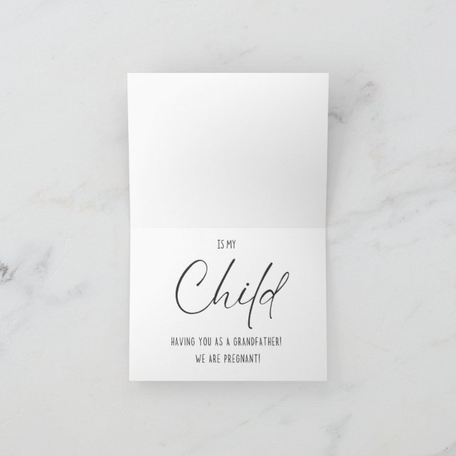 Invitación de bebé y embarazo al abuelo (Interior)