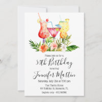 Invitación de bebidas de cóctel para fiesta de cum