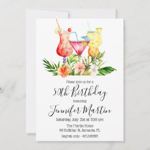 Invitación de bebidas de cóctel para fiesta de cum