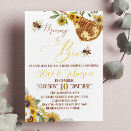 Invitación de Bee Baby Shower A Mamá A Apostar