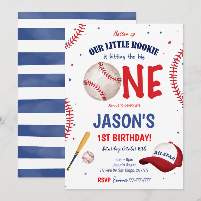 Invitación de béisbol (Anverso / Reverso)