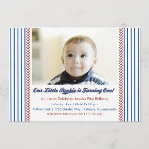 Invitación de beisbol de primer cumpleaños de Litt