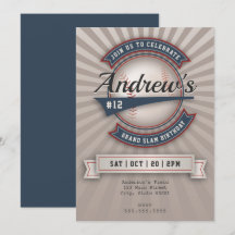 Invitación de béisbol vintage