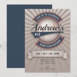 Invitación de béisbol vintage